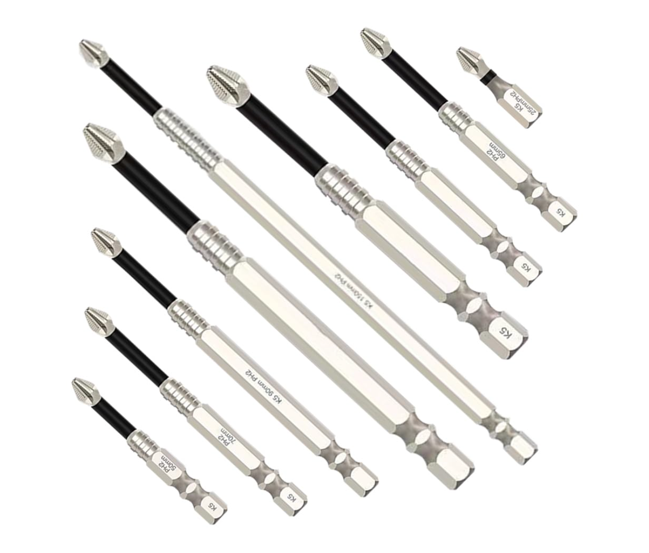 【Home Essential】9PCS High Magnetic Screwdriver Drill Bit Set, 2025 New K5 Impact Resistant Non Slip Bit, Upgrade Strong Magnetic Durability Screwdriver Drill Bit Set(1, 25+50+65+70+75+90+100+120+150mm),screwdriver tool Hardware