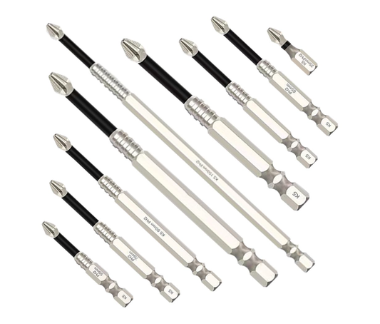 【Home Essential】9PCS High Magnetic Screwdriver Drill Bit Set, 2025 New K5 Impact Resistant Non Slip Bit, Upgrade Strong Magnetic Durability Screwdriver Drill Bit Set(1, 25+50+65+70+75+90+100+120+150mm)，screwdriver tool Hardware